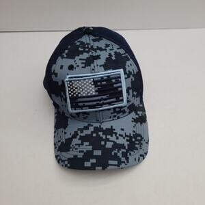 Digital Camo American Flag Mu Shang Patch Hat Adjustable.